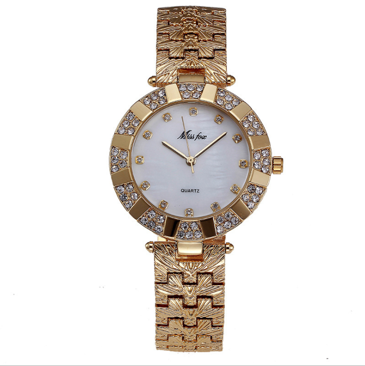 Luxury Iced Out Pave Floating Crystal Diamonds Calendar Quartz Watch