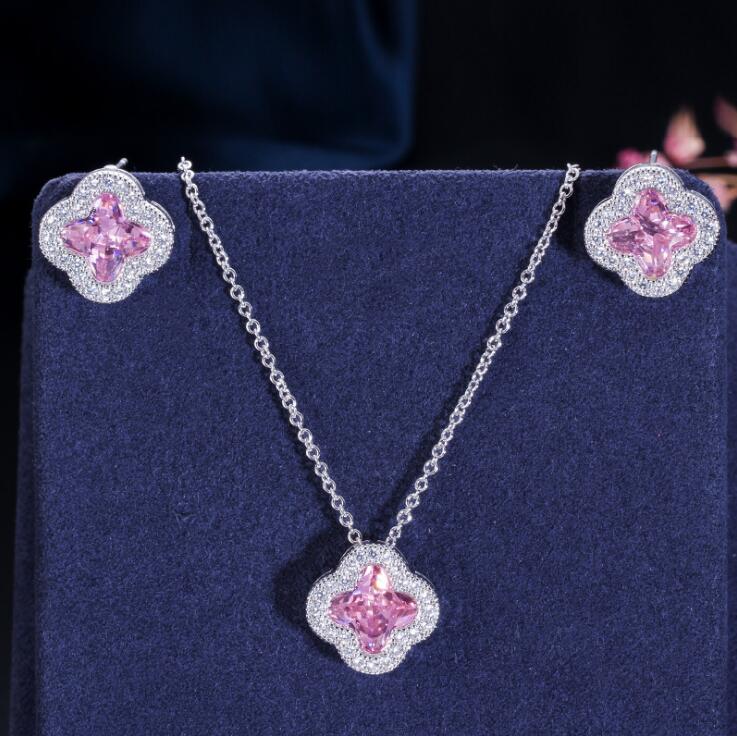 High quality four-leaf clover cz zirconia jewelry set