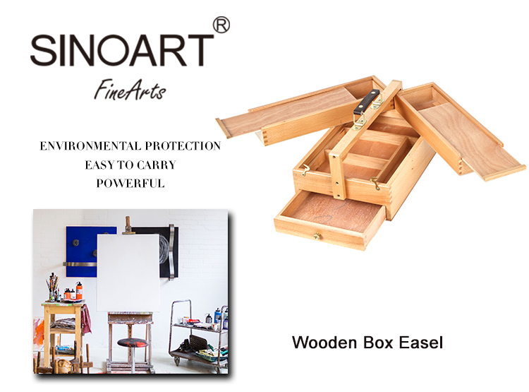 Wooden easel Studio Art Sketch easel Painting Stand Artist Adjust Wooden Easel Stand Wooden Box