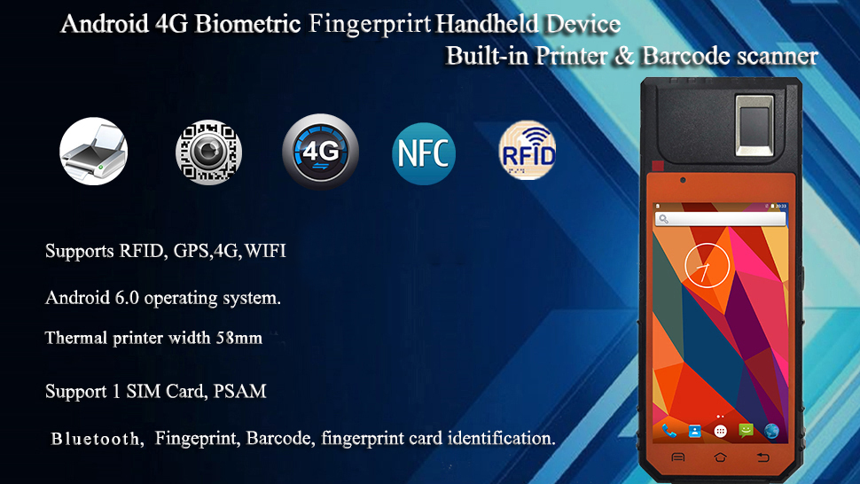 HF-FP09 Wireless Android Handheld Barcode Scanner with Printer