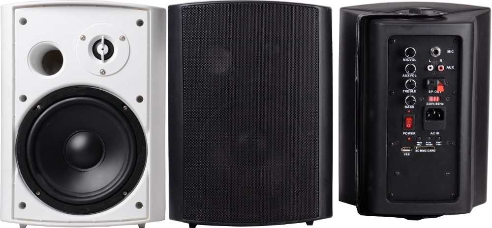 A-676F-AS 6" Professional Active wall-mount speaker with USB & MIC for PA system