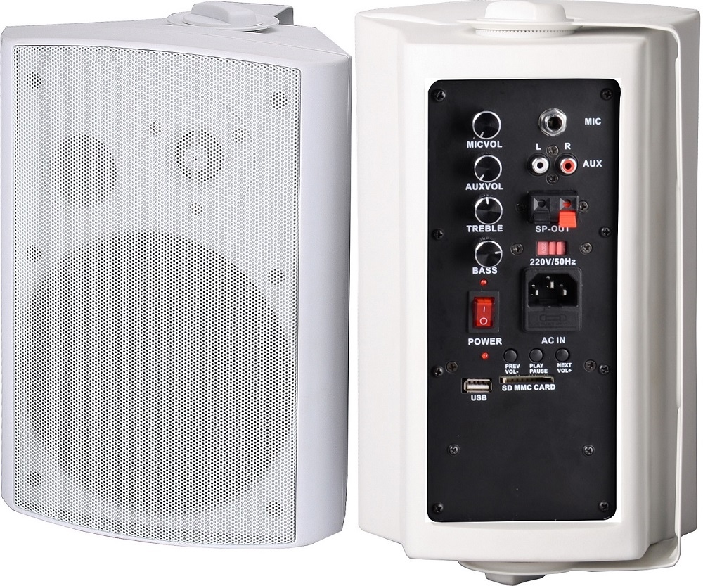 A-676F-AS 6" Professional Active wall-mount speaker with USB & MIC for PA system