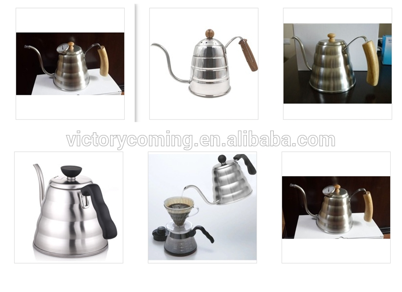 Pour Over Kettle Coffee Hand Drip Kettle Coffee Pot Tea Pot with Wooden Handle