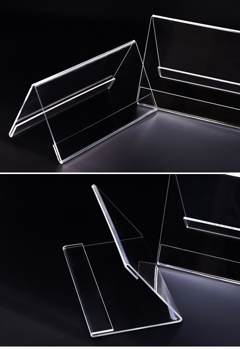 Double-sided Triangle V-type  Clear Acrylic Conference Table Card Holder Table Sign Card Display