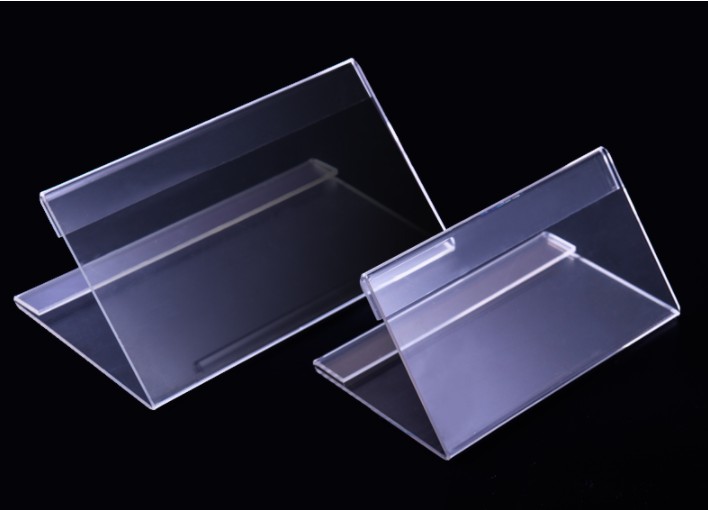 Double-sided Triangle V-type  Clear Acrylic Conference Table Card Holder Table Sign Card Display