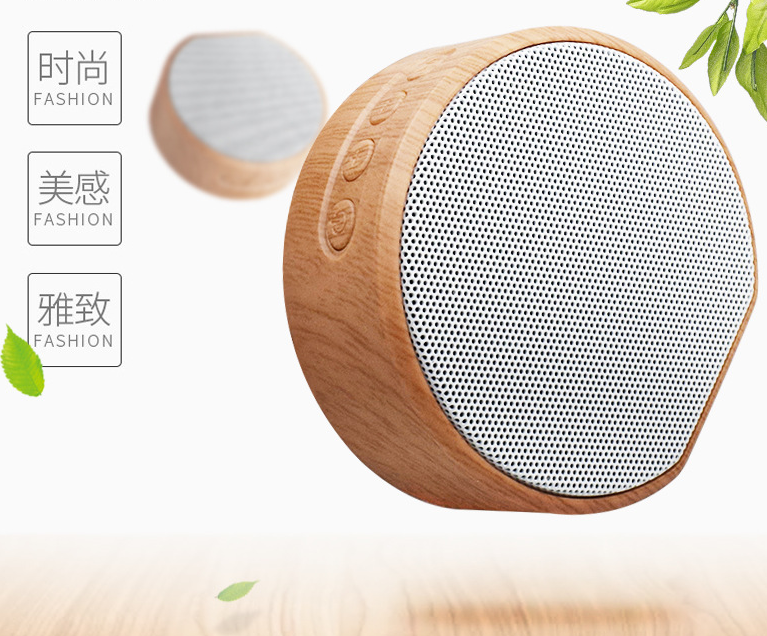 Portable wood color Wireless Karaoke Microphone Bluetooth Radio Speaker Music Player wooden speaker