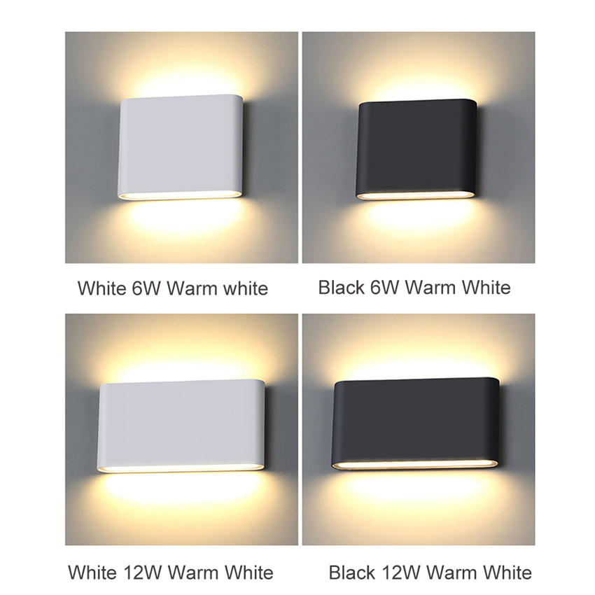 Industrial Style 6W 12W AC85-265V Waterproof IP65 Adjustable Beam Indoor Aluminum Outdoor LED Wall Lamp Sconce Wandlamp
