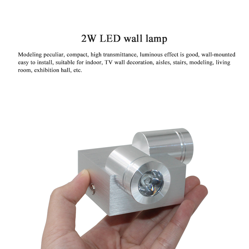 2W Wall Lamp Right and Down Lighting Wall-Mounted Aluminum Colorful LED Sconce Indoor Decorated for Bedroom Living Room Dance