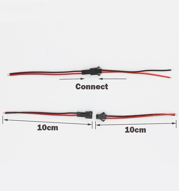 10cm Long JST SM 2Pins Plug Male to Female Wire Connector Quick Connector Terminal Block 2 Way Easy Fit for led strip