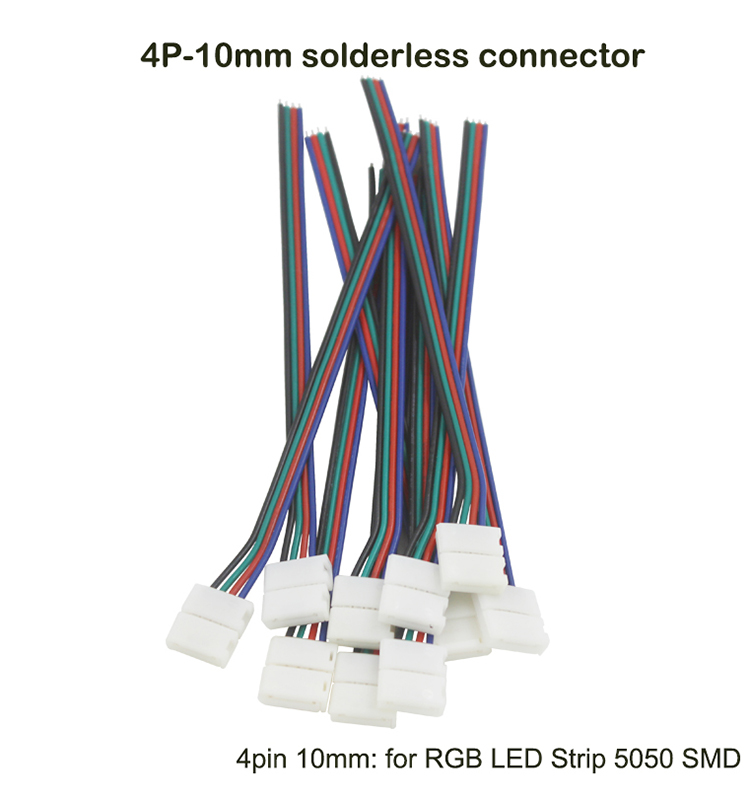 LED Strip Connector 2pin 8mm with Wire Free Connect No Need Soldering /Welding Connector For Led Strip 3528/5050