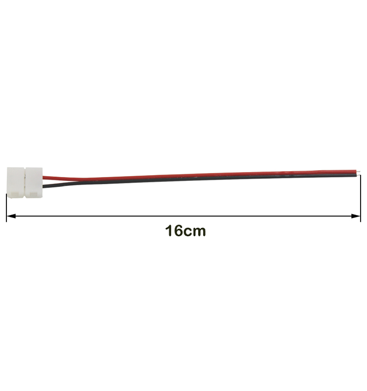 LED Strip Connector 2pin 10mm with Wire Free Connect No Need Soldering /Welding Connector For Led Strip 5050 /5630 /5730