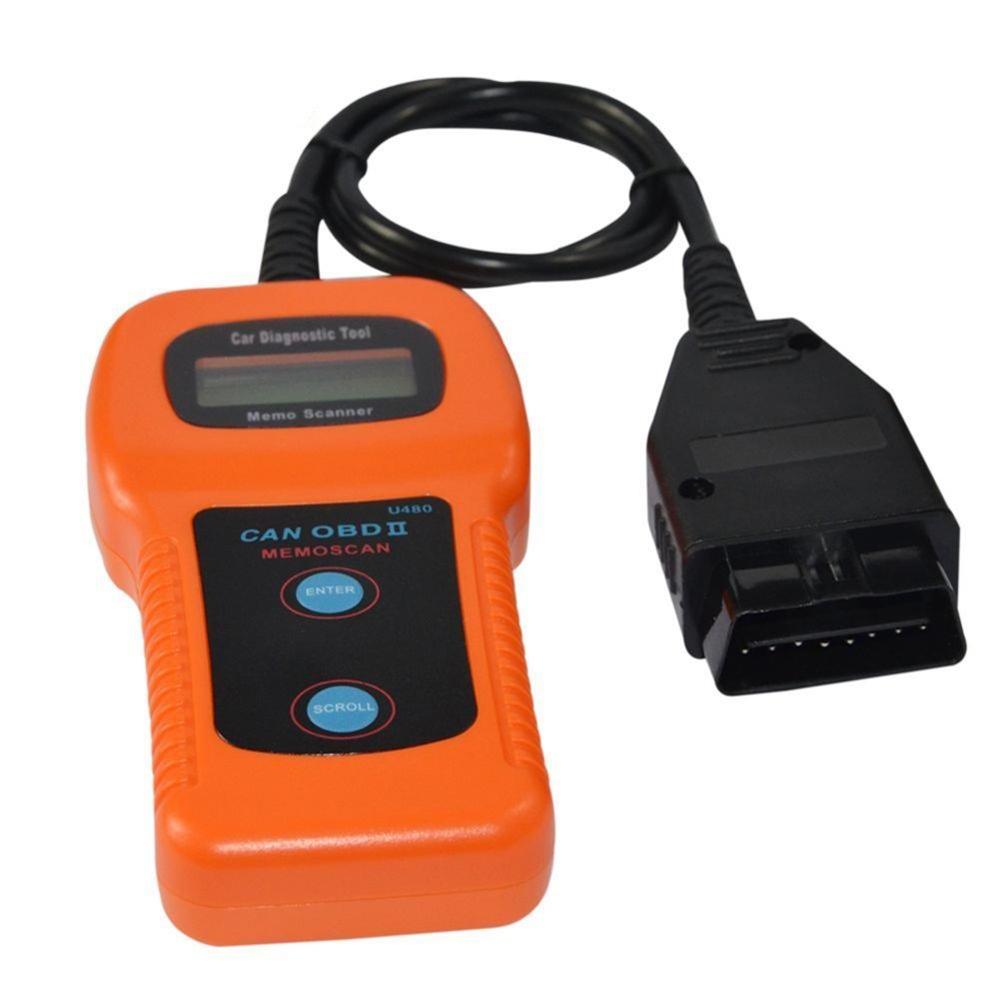 U480 CAN BUS OBD2 Scanner Car Diagnostics Tool Engine Code Reader With LCD Display for OBD II Vehicles