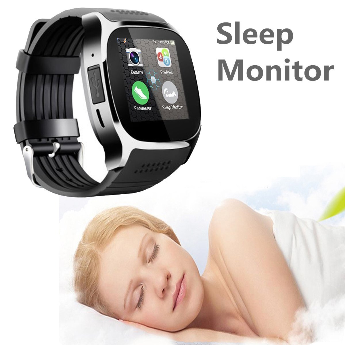 T8 Phone calls answering & dial-up Pedometer Calorie Counter Sleep monitor Message Notifier Sedentary Touch Screen Wristwatch
