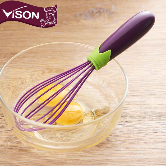 2019 Amazon Kitchen Hand Push Egg Whisk Silicone Balloon Shape Nonstick Beater Colorful Wire Whisk