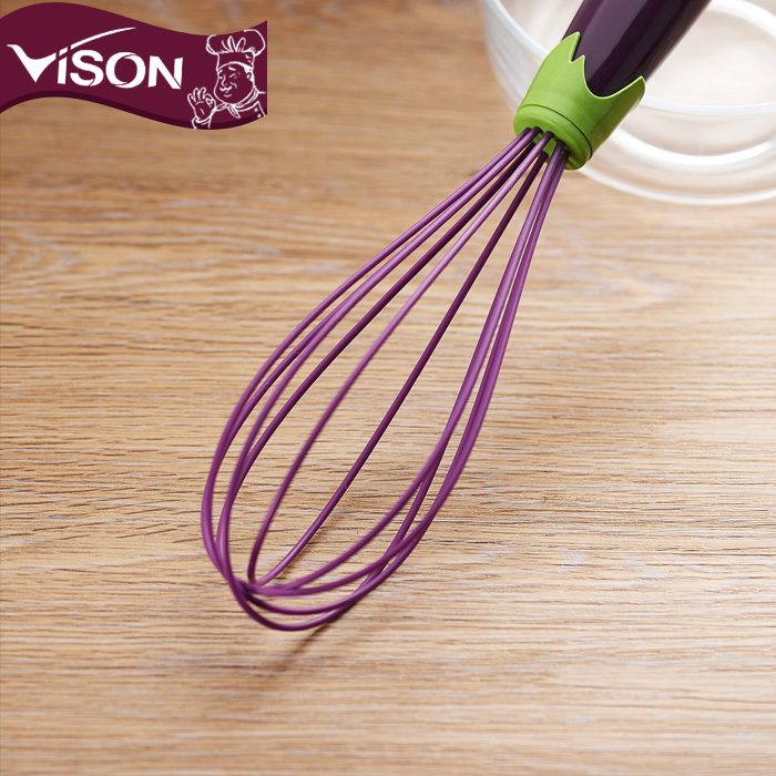 2019 Amazon Kitchen Hand Push Egg Whisk Silicone Balloon Shape Nonstick Beater Colorful Wire Whisk