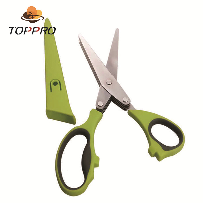 TOPPRO 5 blade kitchen scissors herb scissor