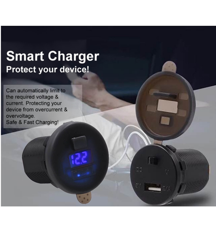 Max Concept Muti-function Waterproof Dual USB Smart Charger with LED Display