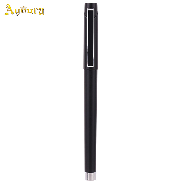 Promotional high quality school and office metal stylus gel pen 0.5mm black signature pen fountain pen
