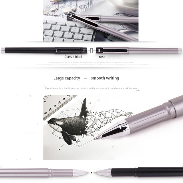 Promotional high quality school and office metal stylus gel pen 0.5mm black signature pen fountain pen