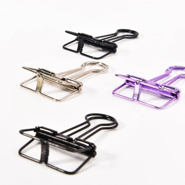 Colorful paper ticket clamp office storage long tail clip dovetail clip