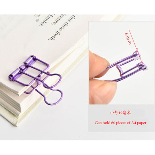 Colorful paper ticket clamp office storage long tail clip dovetail clip