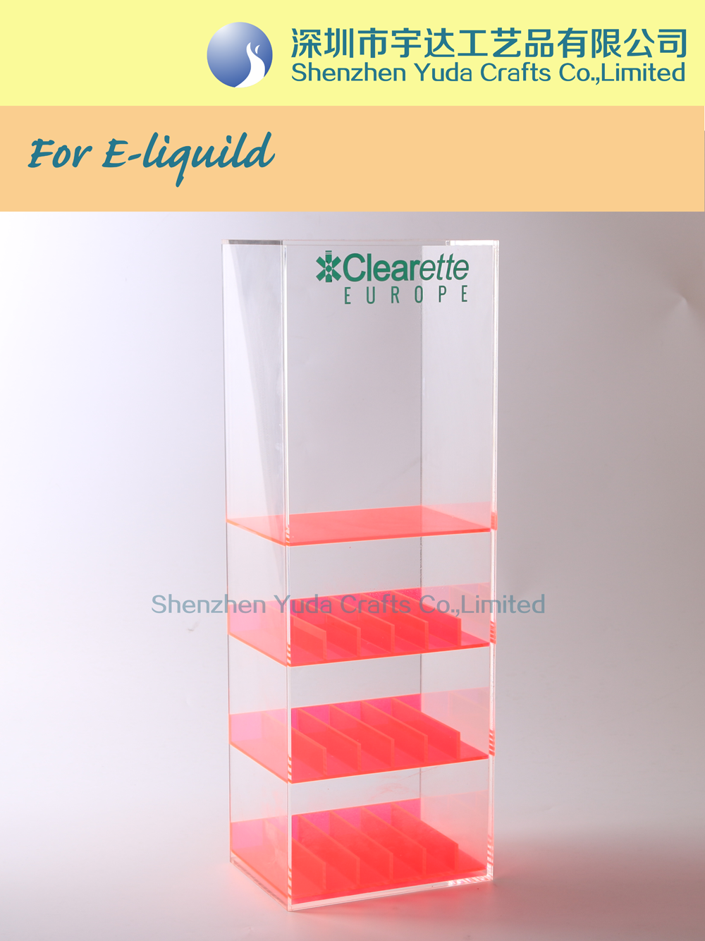 free standing 4 tier clear acrylic e liquid display rack transparent plexiglass display stand for e juice custom
