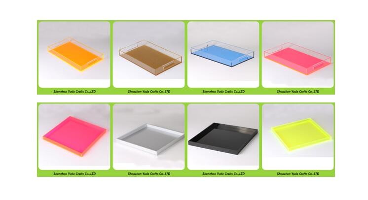 popular house decoration plastic tray furniture luxury special design laser engraved acrylic tray