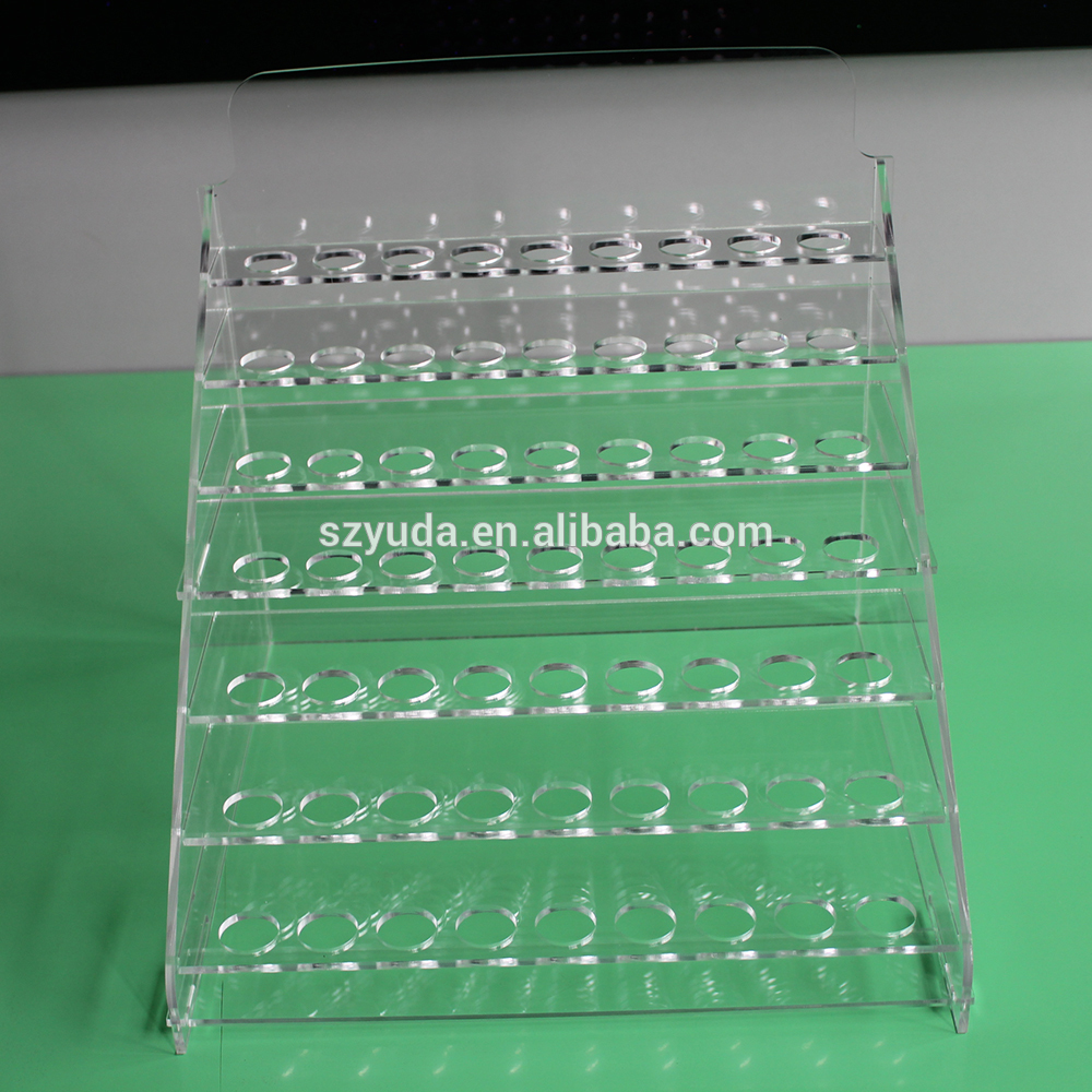 Fabricated acrylic e liquid display eliquid stand with holes wholesale