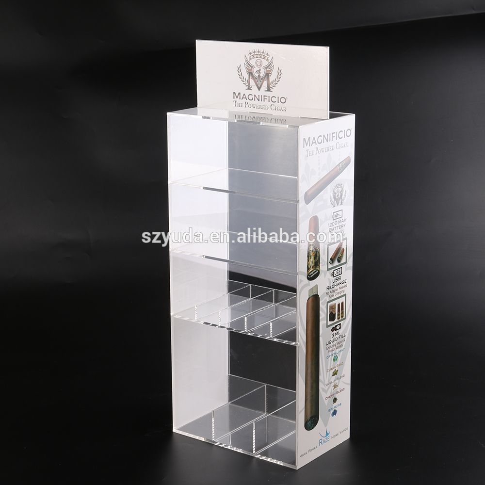 custom design acrylic eliquid small bottle storage racks ecig case with artwork printing