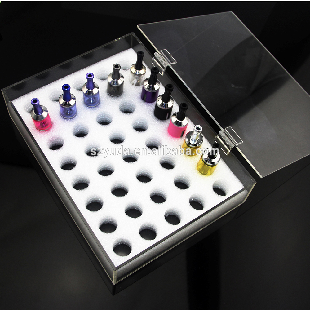 China supplier acrylic display e cig display box perspex custom box with foam