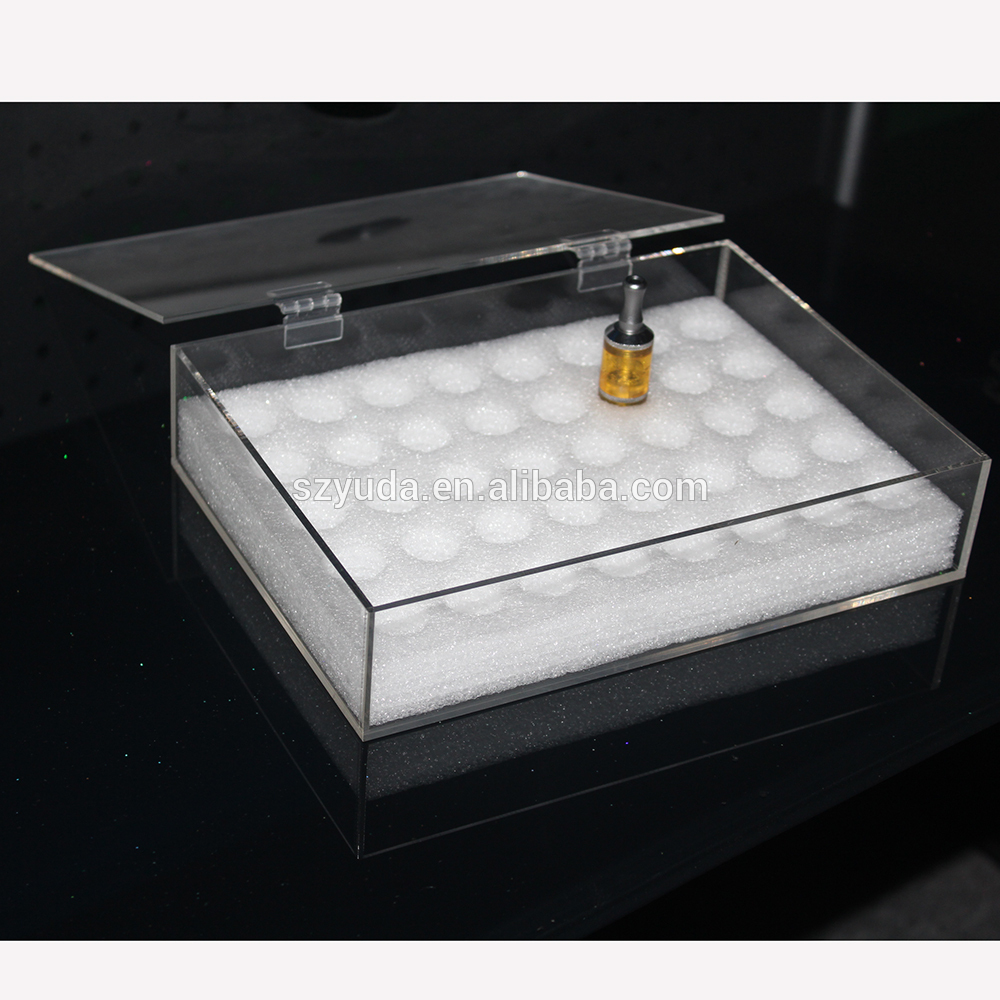 China supplier acrylic display e cig display box perspex custom box with foam