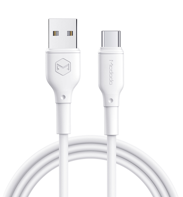 Mcdodo Factory Price TPE Made White Round 1.2m 4ft Charging and Sync Data USB C Cable for Samsung and Huawei