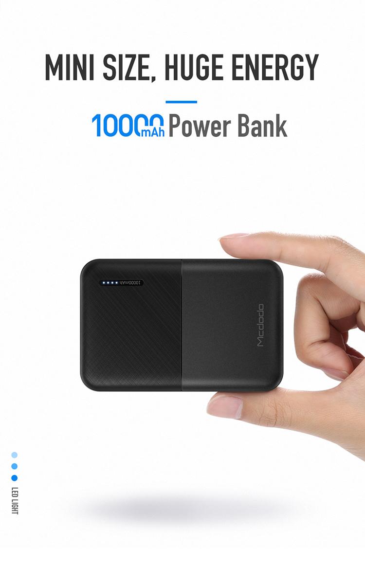 Mcdodo 2019 Portable Small Mini Size Rechargeable Power Banks New Products Dual USB Ports 10000mAh 5V 2.4A Portable Charger