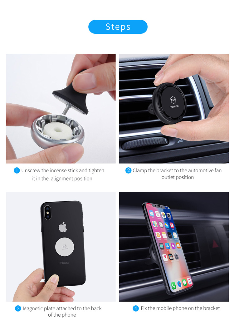 Mcdodo Mobile Phone Cell Phone Magnetic Air Vent Car Mount Holder  with Aroma