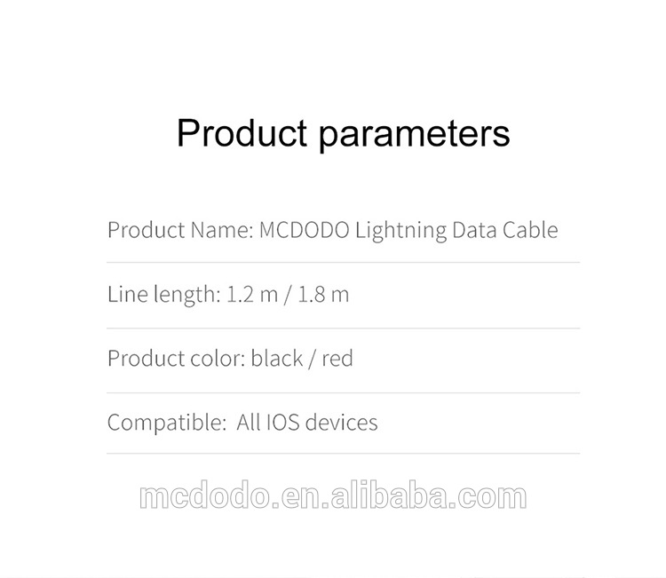 Mcdodo Wholesales Auto Disconnect Power off Zinc Alloy Nylon  USB light-ning Charging Cables For iPhone X/XR/XS/XS Max Charger