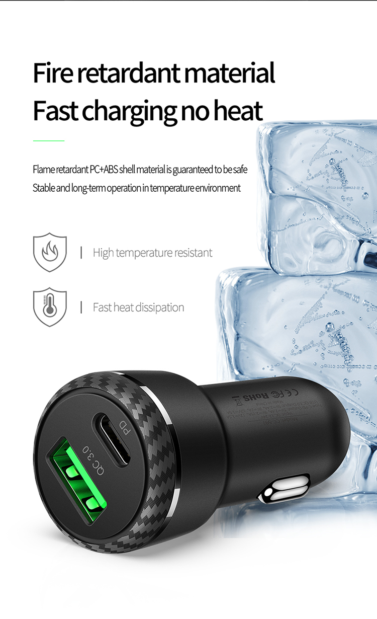 Mcdodo 36W Two USB PD and Qc3.0 Super Fast Car Charger