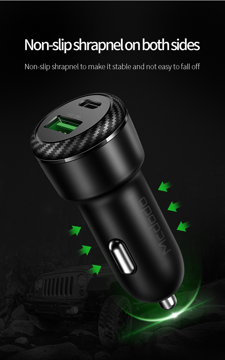 Mcdodo 36W Two USB PD and Qc3.0 Super Fast Car Charger