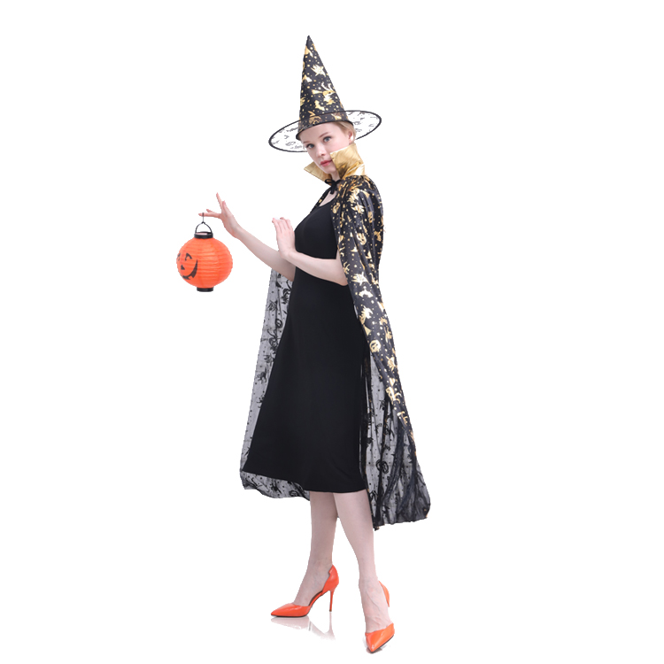 Halloween Party Accessories Cheap Double-Layer Pumpkin Wizard Witch Hat For Adult