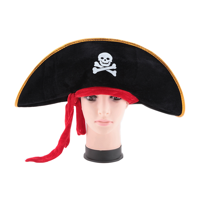 Halloween Party Supplies Role Play Prop Pirate Hat With A Red Rope For Adult