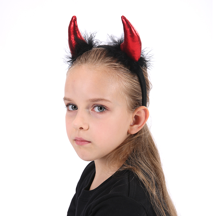 Halloween Party Costume Accessories Red Devil Headdress Festival Headband For Kids