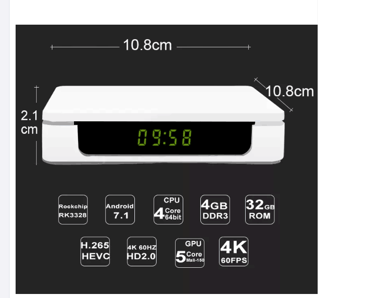 OEM Wholesale New Design M12 Android Tv Box Wifi 4G RAM 32G ROM 7.1 Internet tv Set Top Box with Digital display