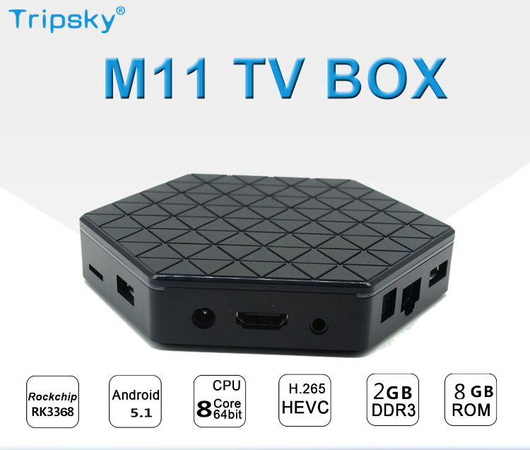 Wholesale Factory price M11 RK3368 2.4G wifi 2g 8g 4k Smart Tv Android cable set top box with best quality