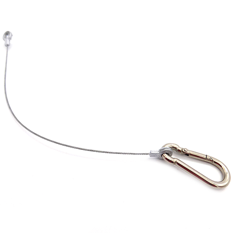 Nylon Coated Single leg Steel Wire Rope Sling With Carabiner
