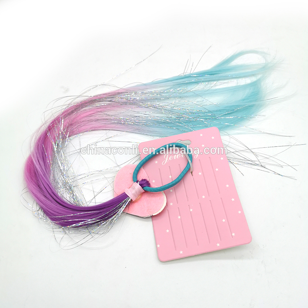 Yiwu factory hot selling ombre heart shape sequin faux kid girl hair clip
