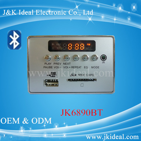 JK6890BT high quality 12v usb sd car bluetooth mp3 decoder module
