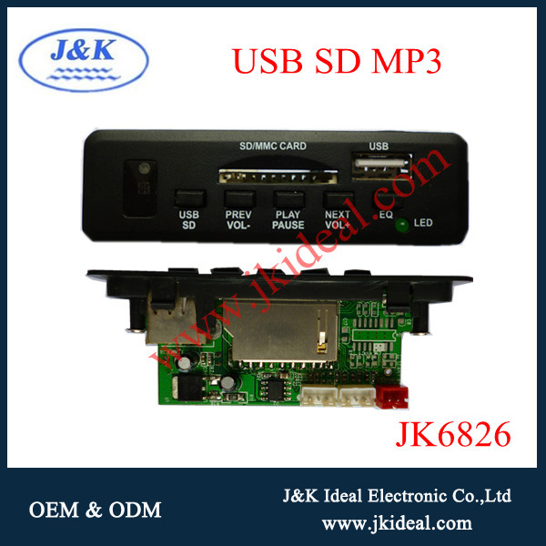 JK6826 Best price usb mp3 player circuit board with led display