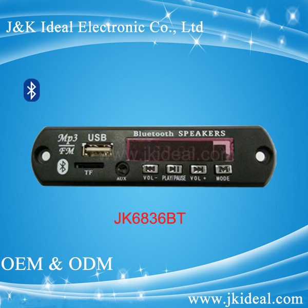 JK6836BT Bluetooth fm radio mp3 player kit