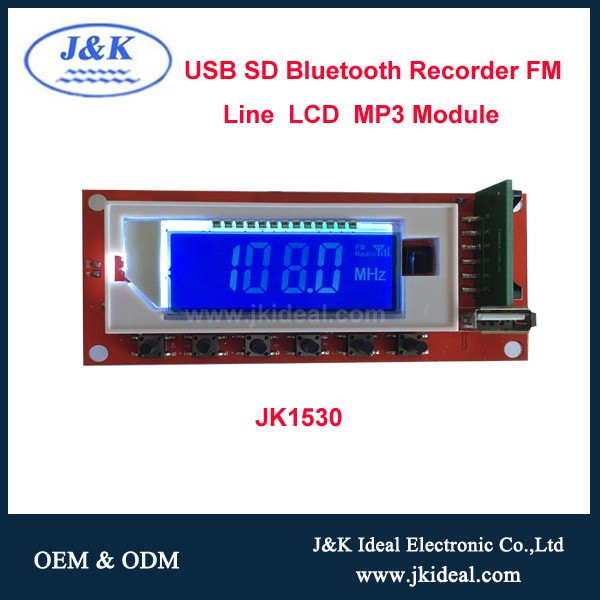 JK1530 LCD usb fm mp3 player circuit board pcb