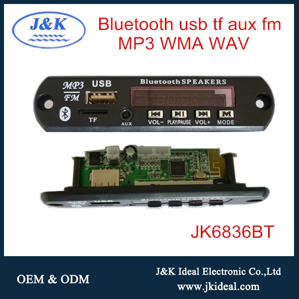 JK1530 LCD bluetooth recorder panel usb mp3 player