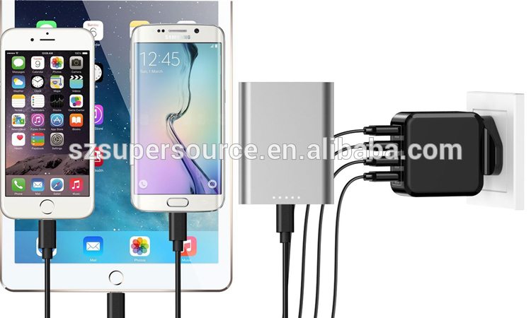 4 port universal Usb Wall Charger 5v 8a Folding plug mobile phone/tablet mini usb charger